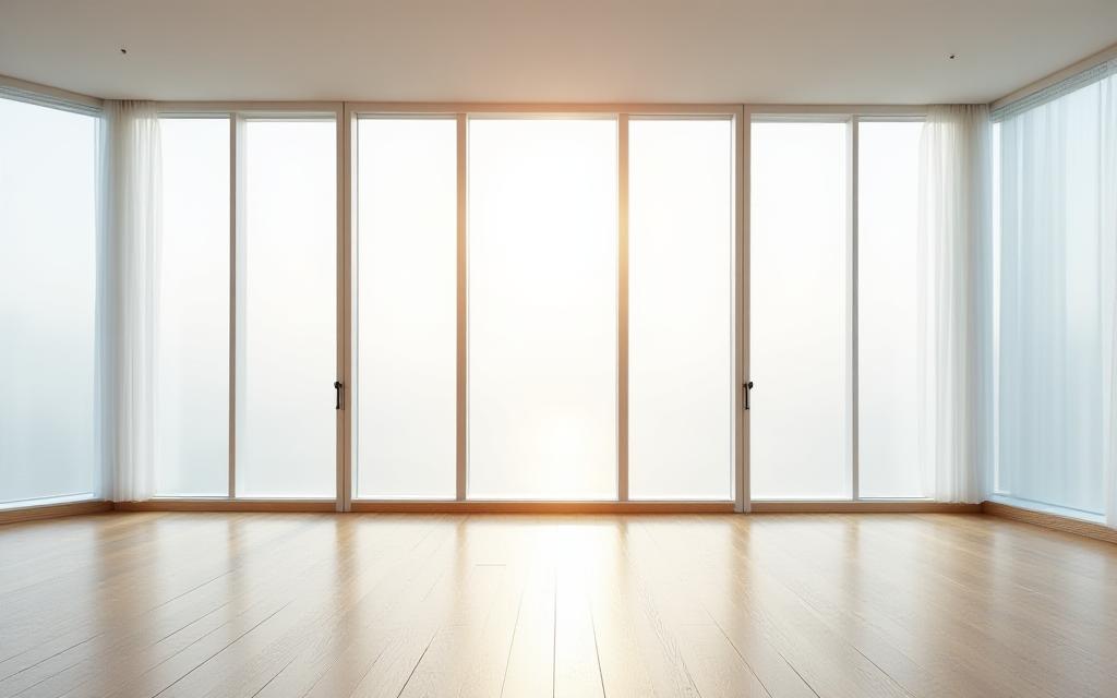 Estudio de yoga minimalista con luz suave en Madrid